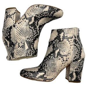 Madden Girl Jillian Snake Print Heeled Ankle Boots